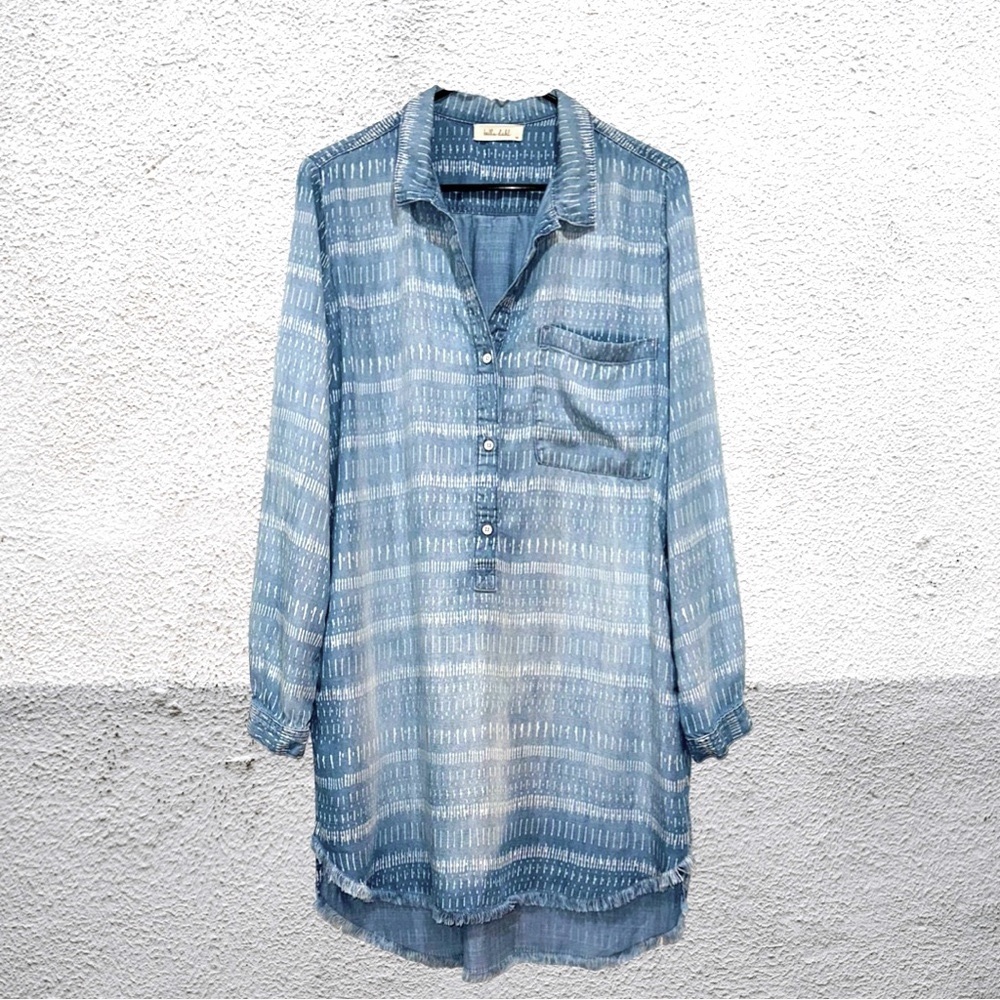 Bella Dahl Lyocell Pullover Dress - Faded Indigo/White - M